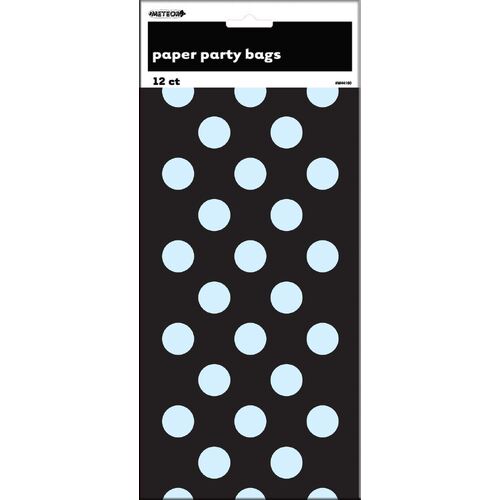 Dots Paper Bags  Black 2 Pack