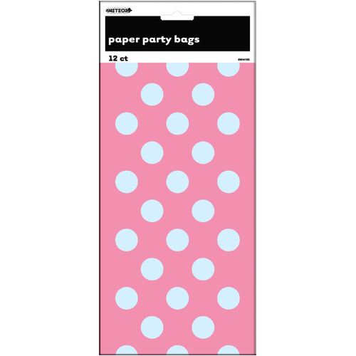Dots Paper Bags  Hot Pink 2 Pack