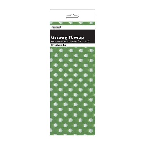 Dots 10 Tissue Sheets - Lime Green
