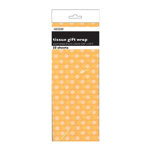 Dots 10 Tissue Sheets - Yellow