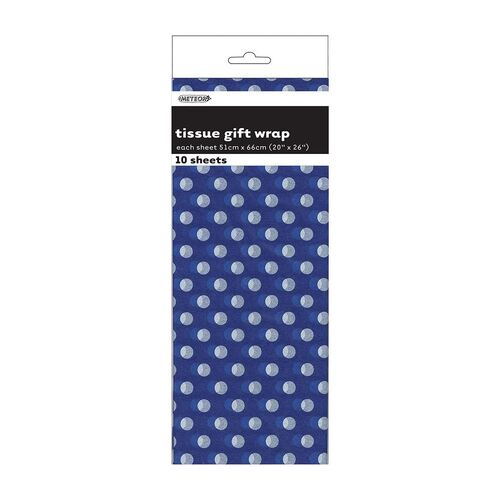 Dots 10 Tissue Sheets - Royal Blue