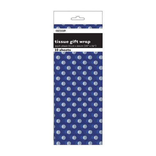 Dots 10 Tissue Sheets - Royal Blue