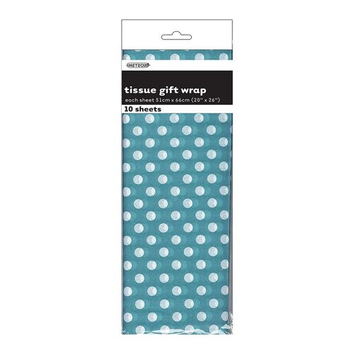 Dots 10 Tissue Sheets - Carribean Teal