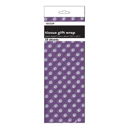 Dots 10 Tissue Sheets - Pertty Purple