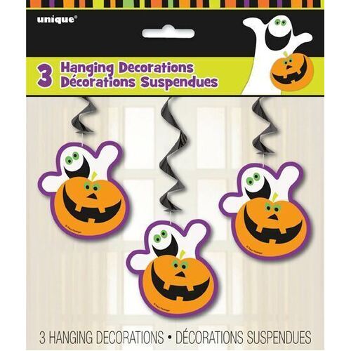 Pumpkin Boo 3 Hanging Decorations