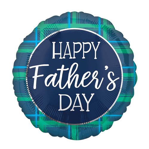 45cm Standard HX Happy Father's Day Checks Foil Balloon