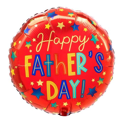 45cm Standard HX Happy Father's Day Stars Foil Balloon