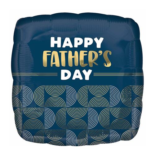 45cm Standard HX Happy Father's Day Ribbed Lines Foil Balloon