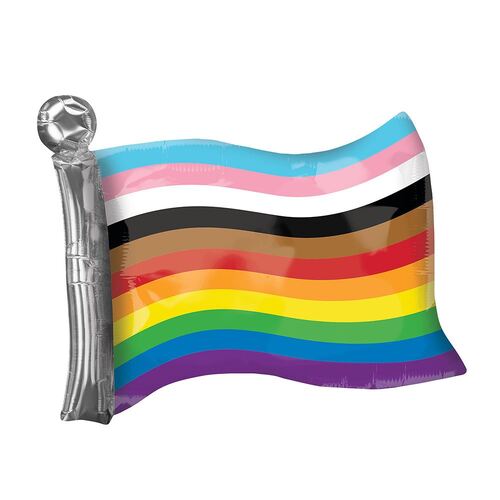 SuperShape XL LGBTQ Rainbow Flag Foil Balloon