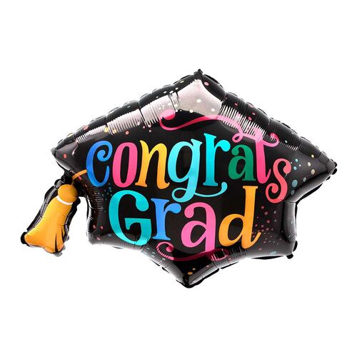 SuperShape Follow Your Dreams congrats Grad Cap Foil Balloon
