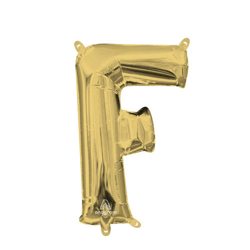 Letter F White Gold Foil Balloon
