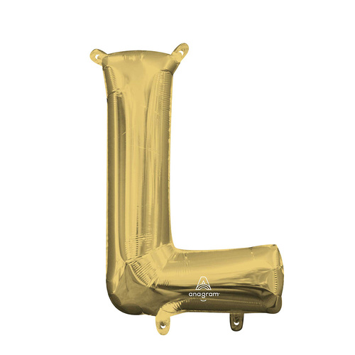 Letter L White Gold Foil Balloon