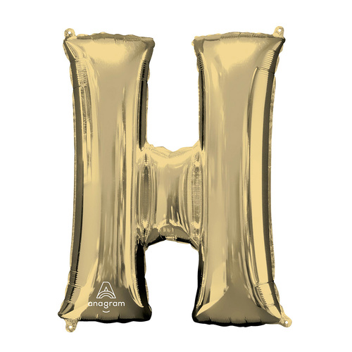 SuperShape Letter H White Gold Foil Balloon