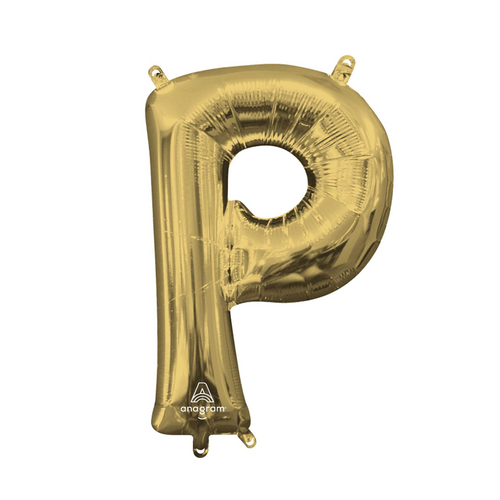 Letter P White Gold Foil Balloon