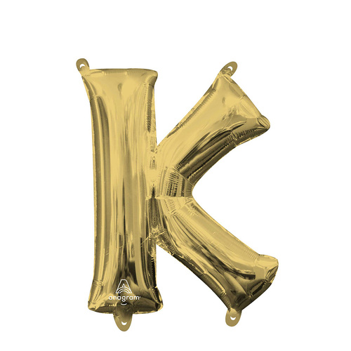 Letter K White Gold Foil Balloon