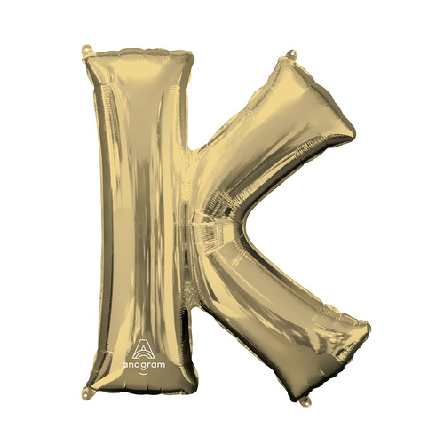 SuperShape Letter K White Gold Foil Balloon