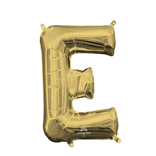 Letter E White Gold Foil Balloon