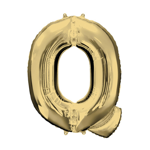 SuperShape Letter Q White Gold Foil Balloon