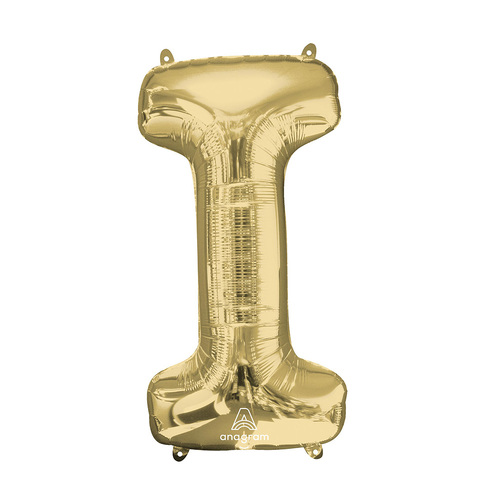 SuperShape Letter I White Gold Foil Balloon