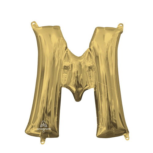 Letter M White Gold Foil Balloon