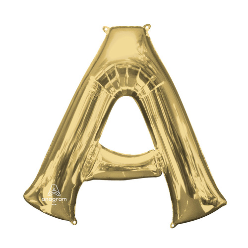 SuperShape Letter A White Gold Foil Balloon