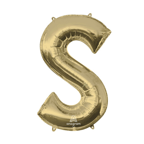 SuperShape Letter S White Gold Foil Balloon