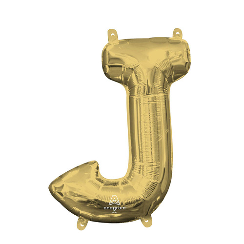 Letter J White Gold Foil Balloon