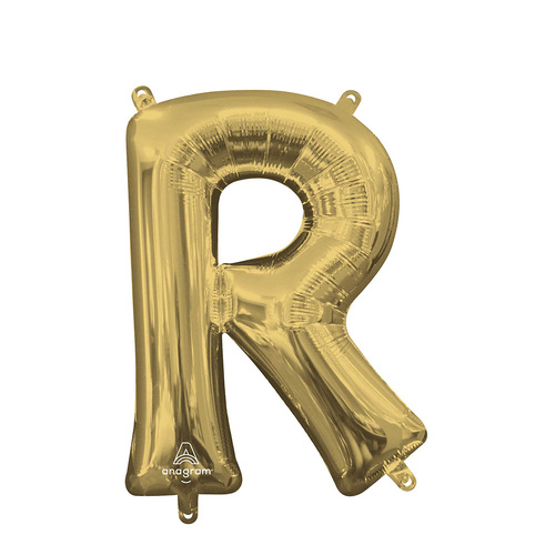 Letter R White Gold Foil Balloon