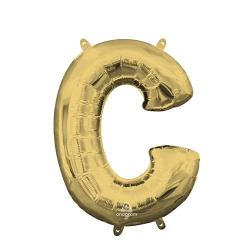 Letter C White Gold Foil Balloon