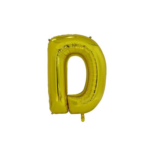 Gold D Letter Foil Balloon 35cm
