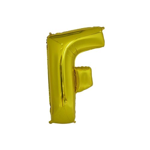 Gold F Letter Foil Balloon 35cm
