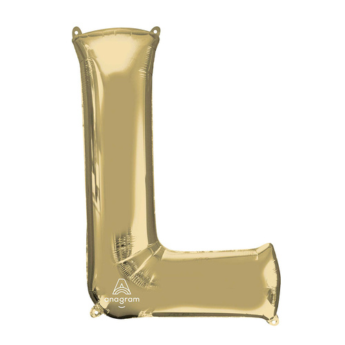 SuperShape Letter L White Gold Foil Balloon