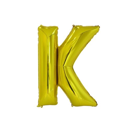 Gold K Letter Foil Balloon 35cm