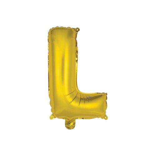 Gold L Letter Foil Balloon 35cm
