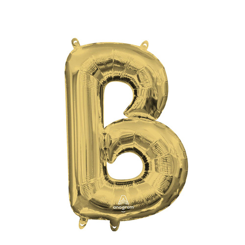 Letter B White Gold Foil Balloon