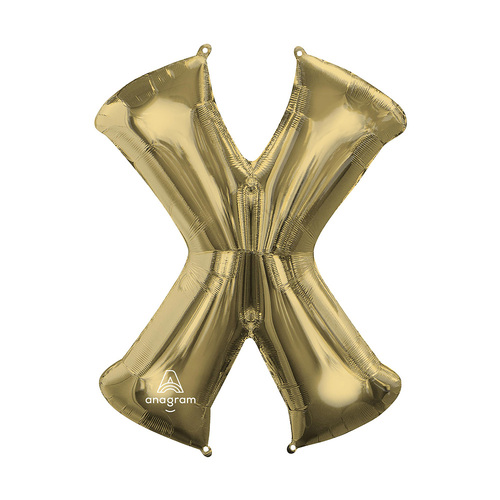 SuperShape Letter X White Gold Foil Balloon