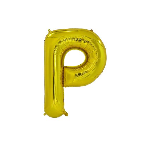 Gold P Letter Foil Balloon 35cm
