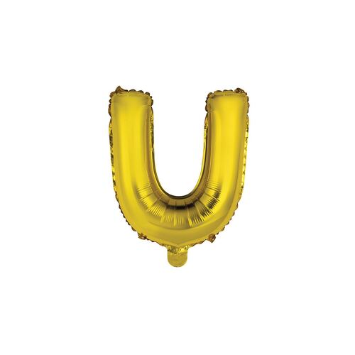 Gold U Letter Foil Balloon 35cm