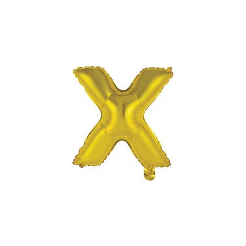 Gold X Letter Foil Balloon 35cm