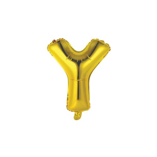 Gold Y Letter Foil Balloon 35cm