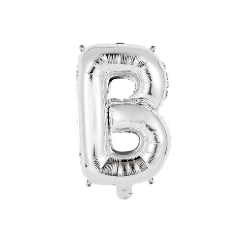 Silver B Letter Foil Balloon 35cm