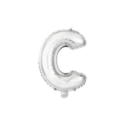 Silver C Letter Foil Balloon 35cm