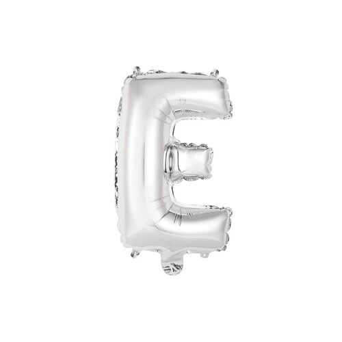 Silver E Letter Foil Balloon 35cm