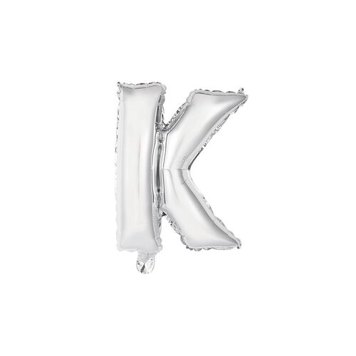 Silver K Letter Foil Balloon 35cm