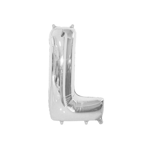 Silver L Letter Foil Balloon 35cm