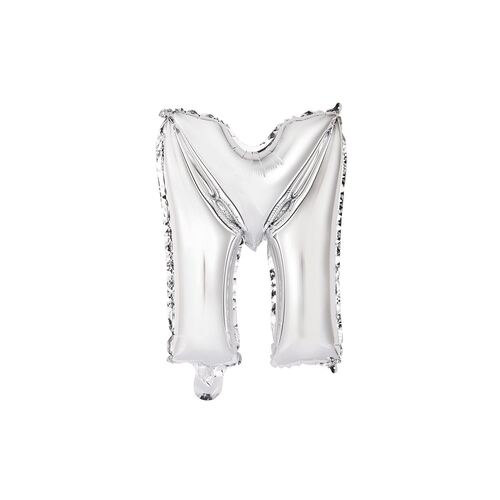 Silver M Letter Foil Balloon 35cm