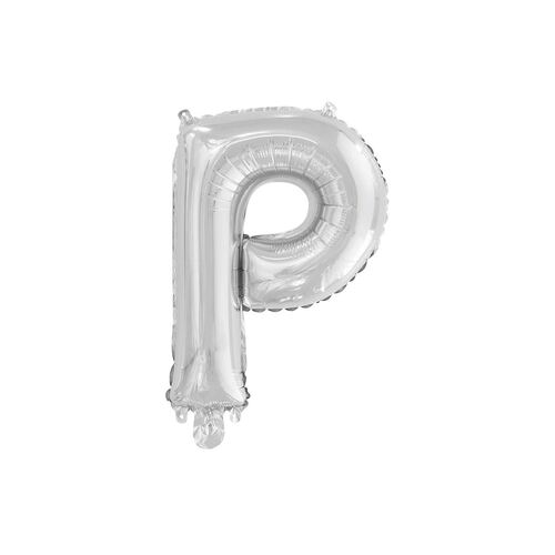 Silver P Letter Foil Balloon 35cm