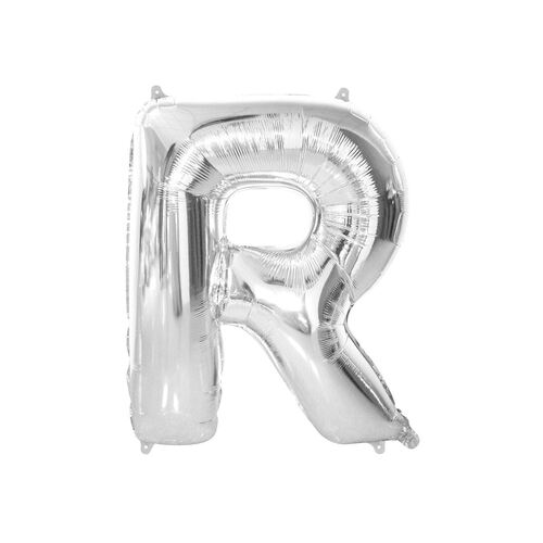 Silver R Letter Foil Balloon 35cm