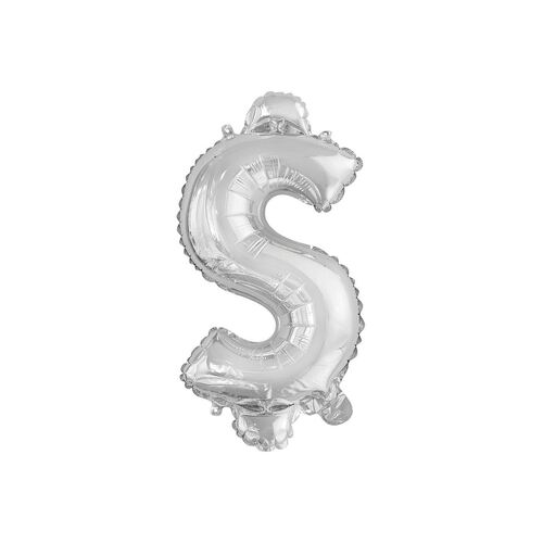 Silver $ Letter Foil Balloon 35cm