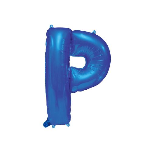 Royal Blue P Letter Foil Balloon 35cm